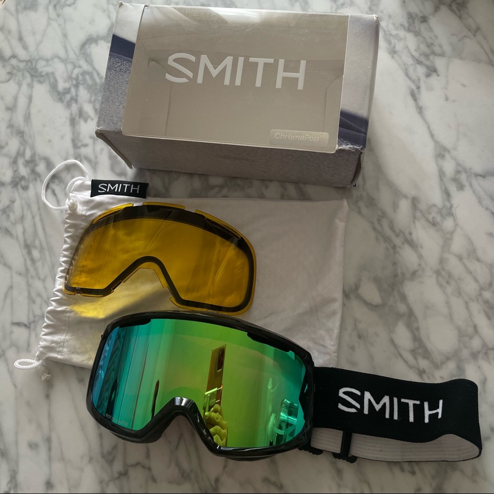SMITH Riot Goggles - ChromaPop Green Mirror Lens and bonus lens